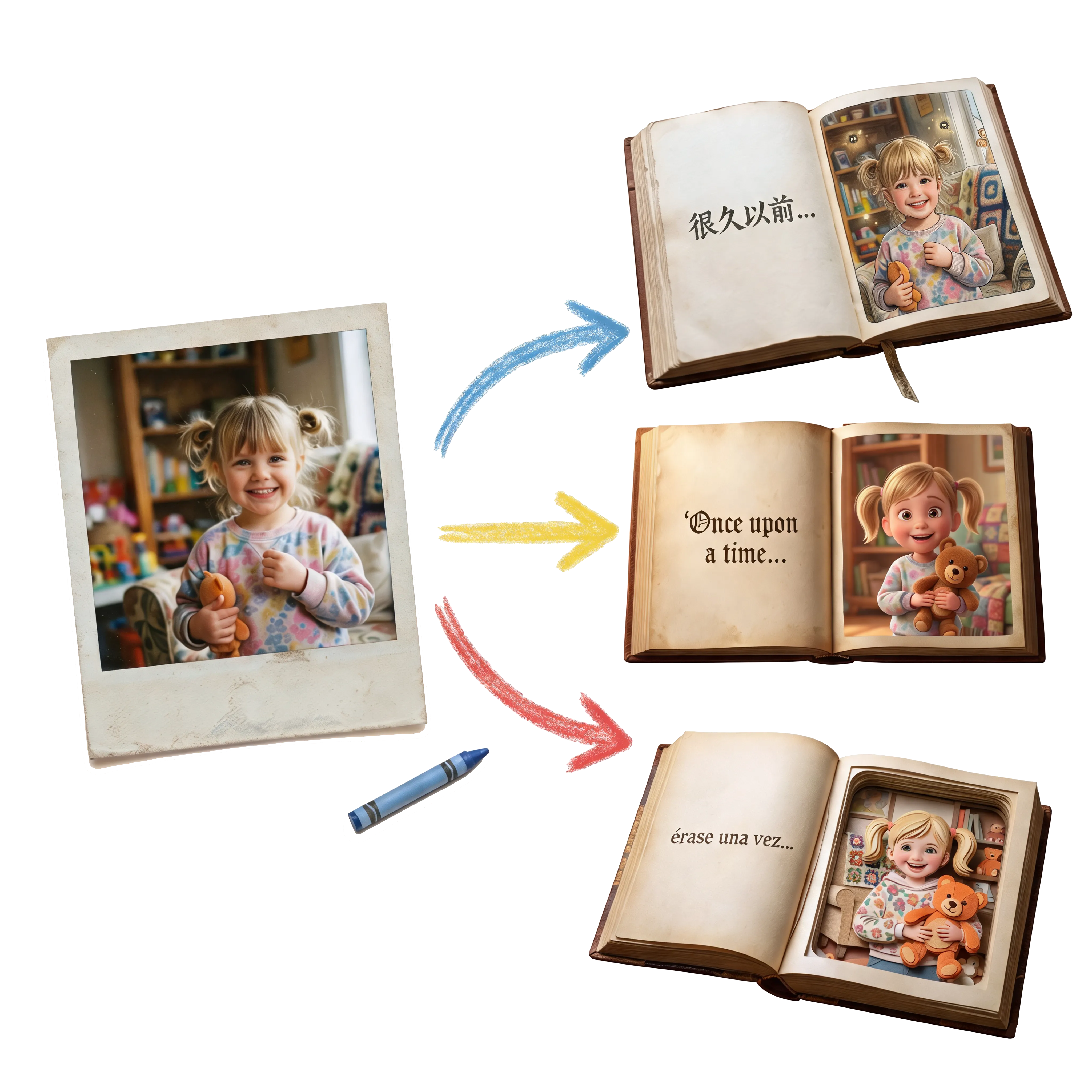 Child's magical story moment